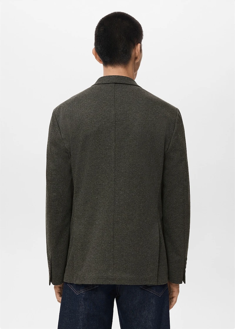 Slim fit microstructure blazer