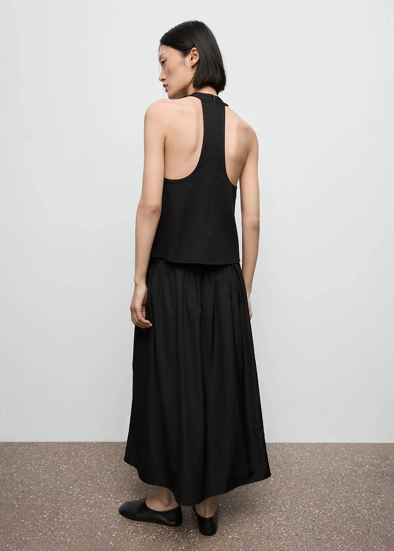 Gathered A-line skirt