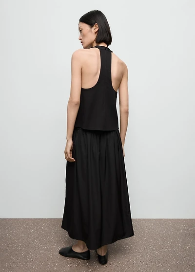 Gathered A-line skirt