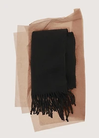 Plain fringed scarf