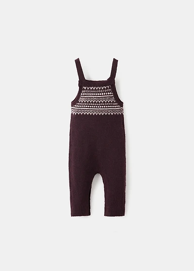 Jacquard knitted dungarees