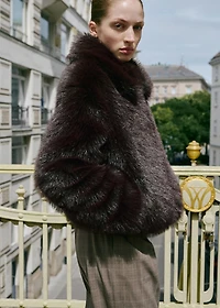 Faux-fur jacket with zip