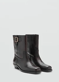 Buckle ankle boots