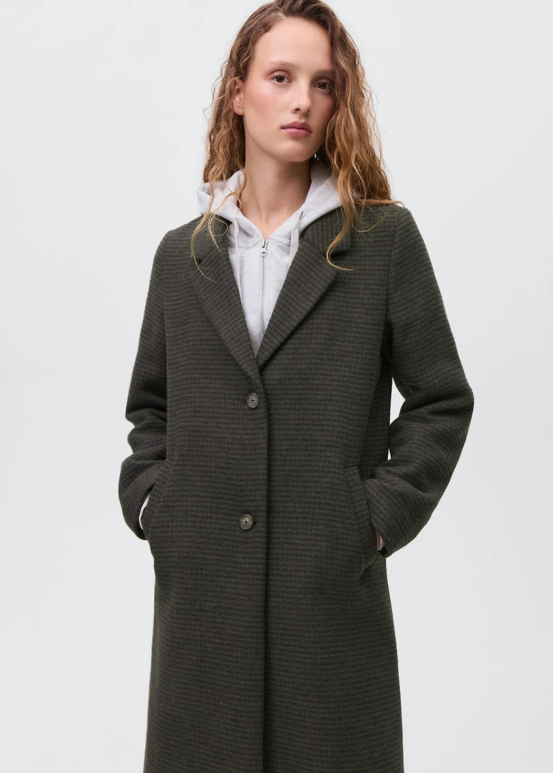 Checked overcoat