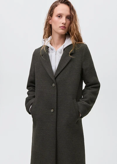 Checked overcoat