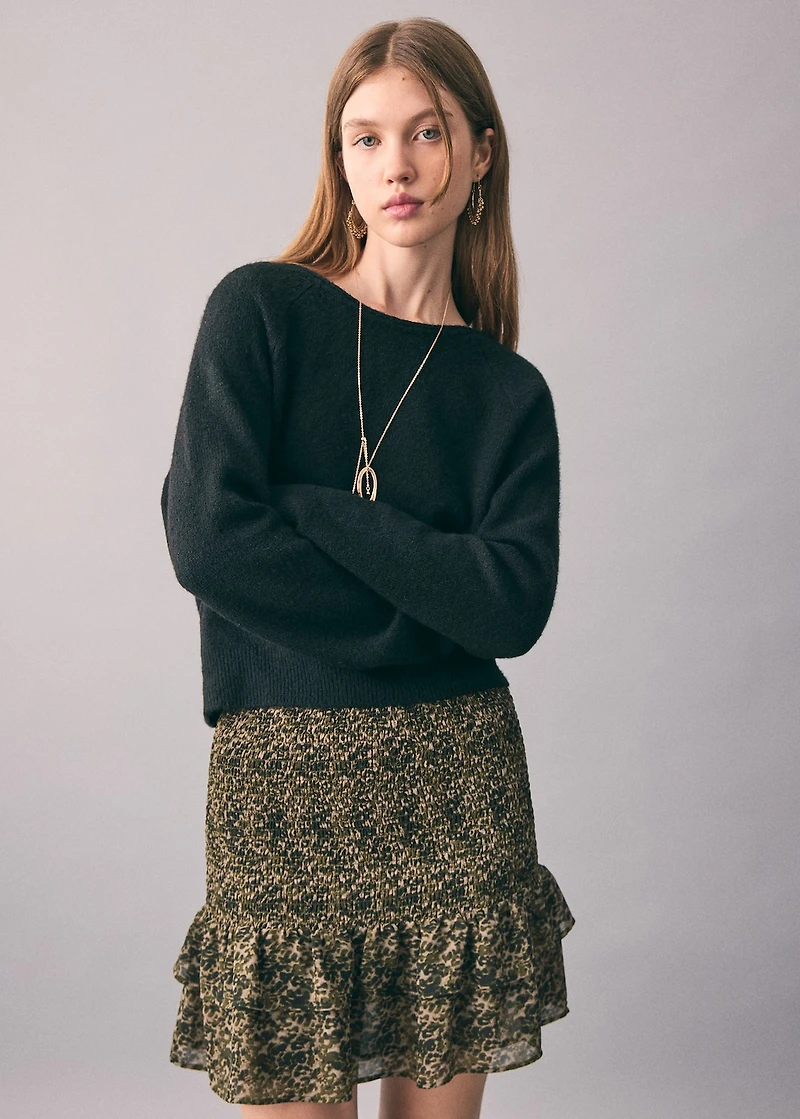 Printed skirt with ruffles