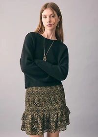 Printed skirt with ruffles