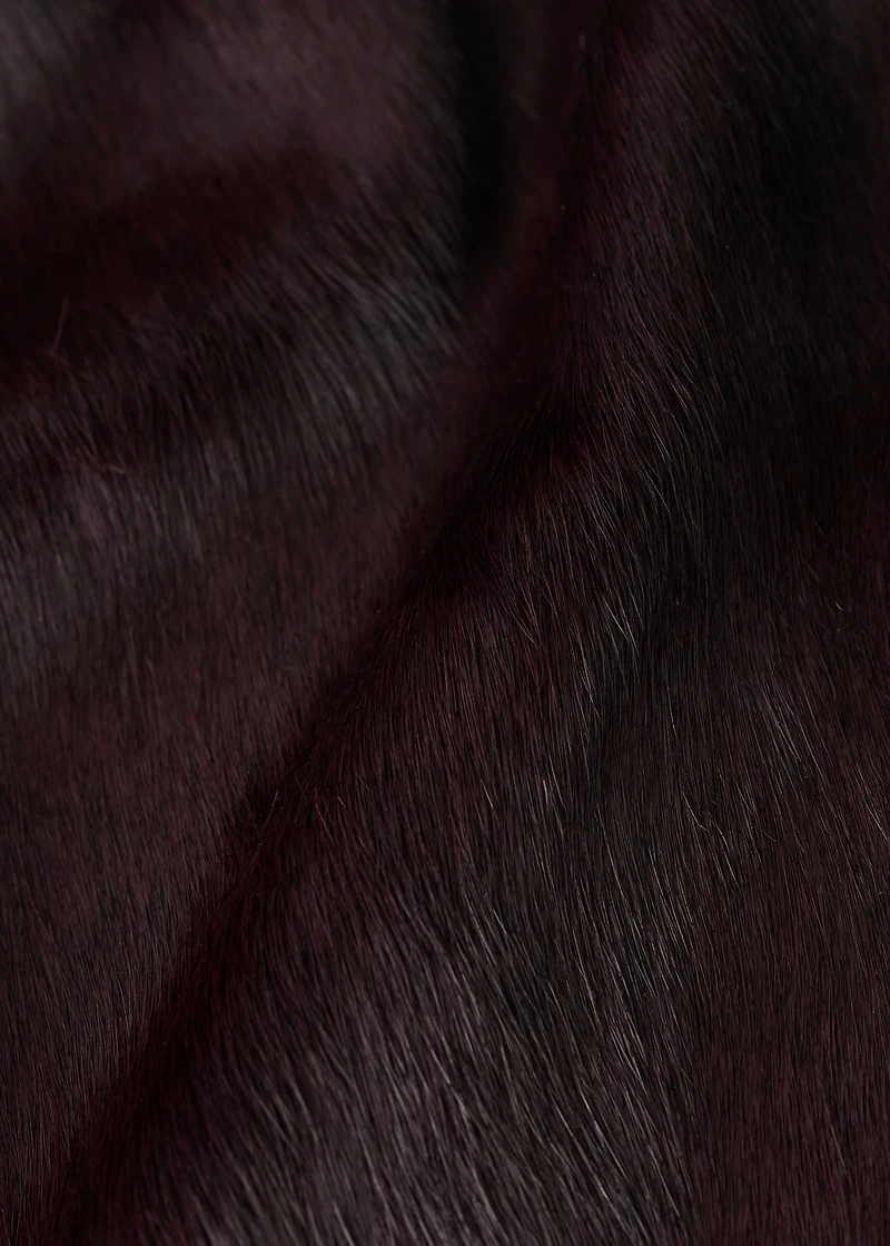 Leather jacket with fur pockets