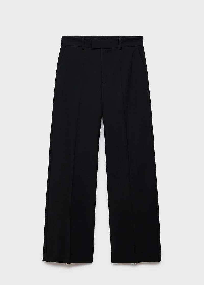 Mid-rise cropped straight-leg pants