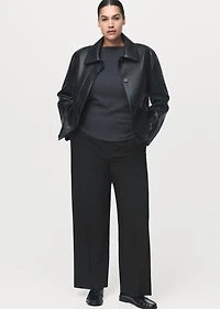 Mid-rise cropped straight-leg pants