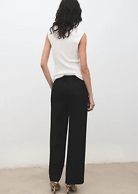 Mid-rise cropped straight-leg pants