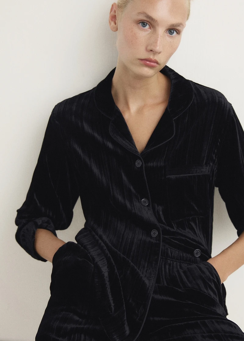 Silk velvet shirt