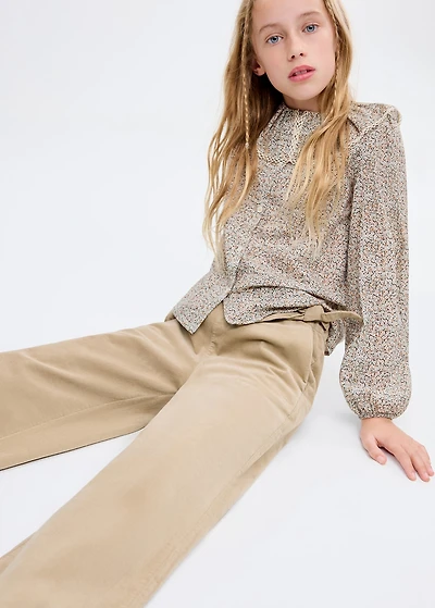 Micro-corduroy culotte trousers