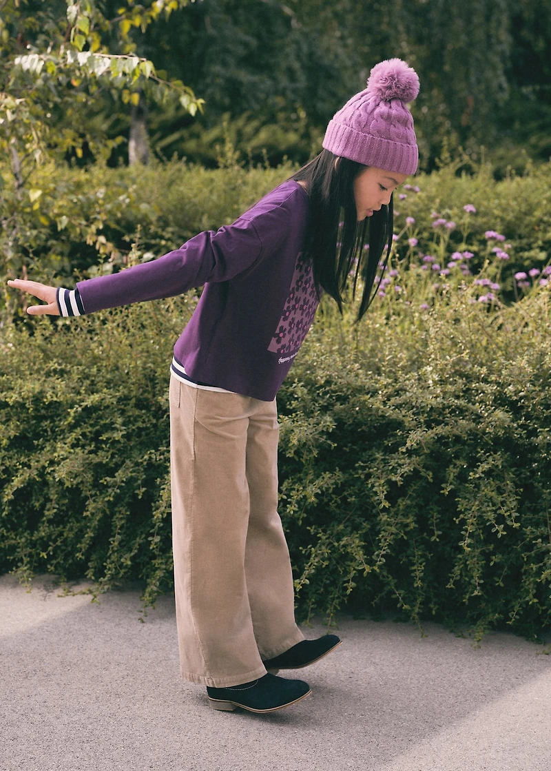 Micro-corduroy culotte trousers