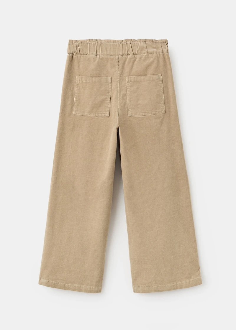 Micro-corduroy culotte trousers