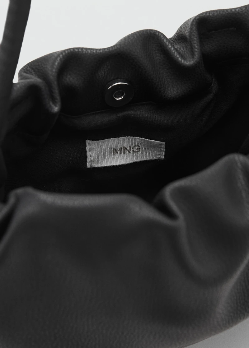 Faux-leather bucket handbag