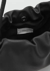 Faux-leather bucket handbag