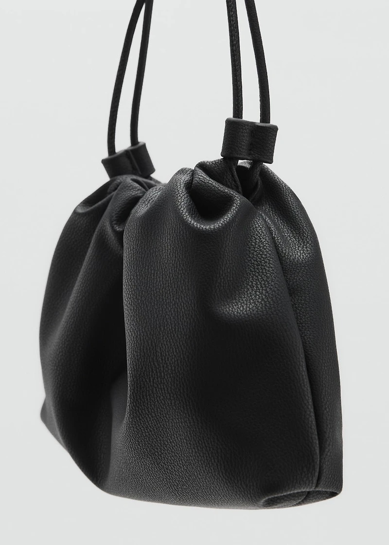 Faux-leather bucket handbag