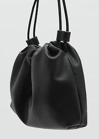 Faux-leather bucket handbag