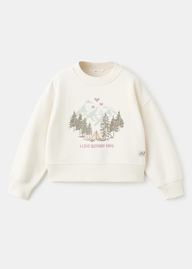 Embroidered cotton sweatshirt