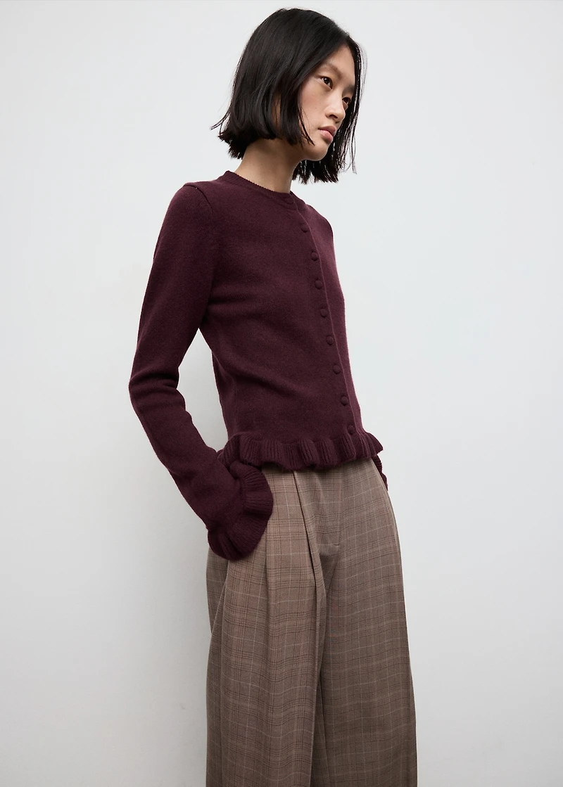 Ruffle knit cardigan