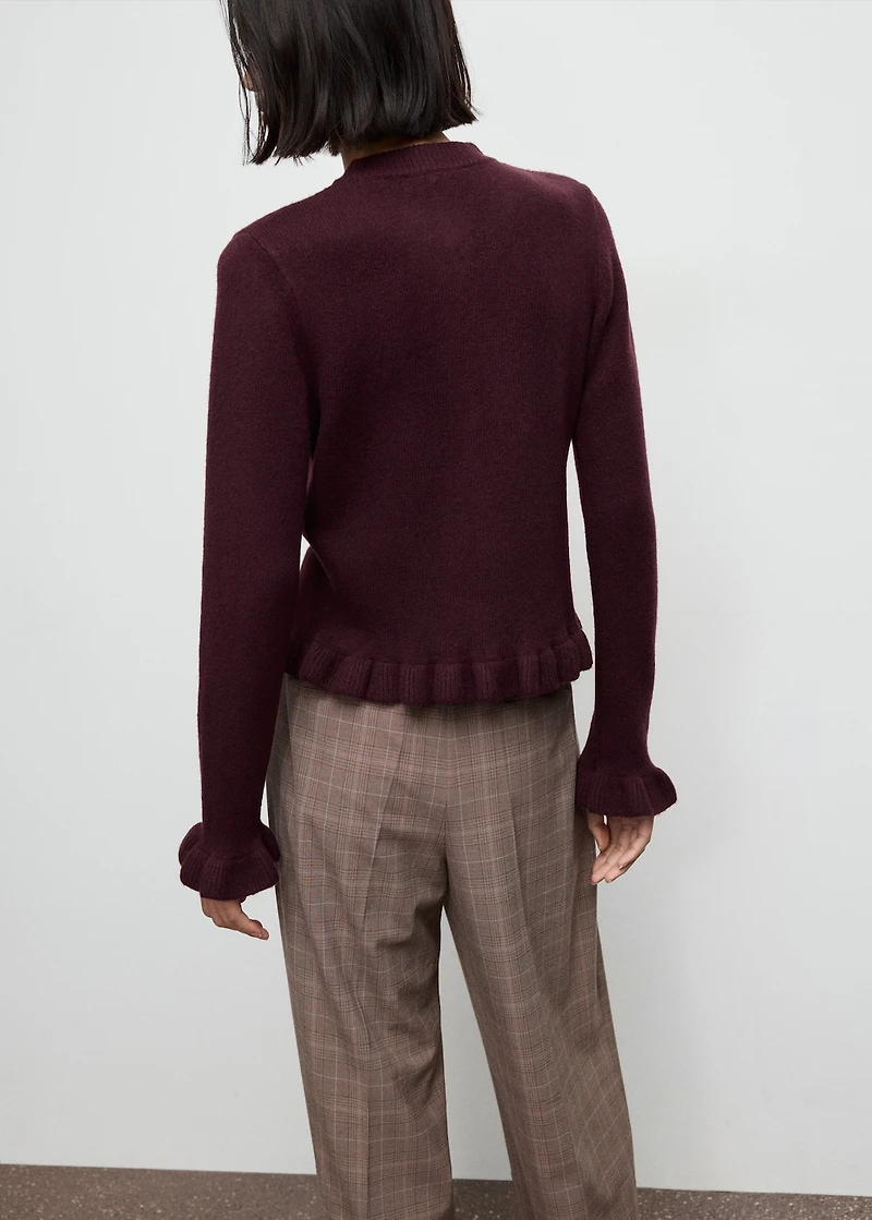 Ruffle knit cardigan