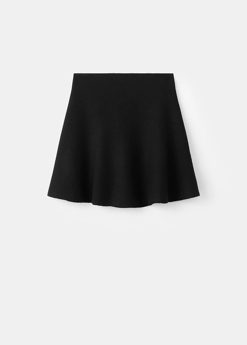 Flared knitted skirt