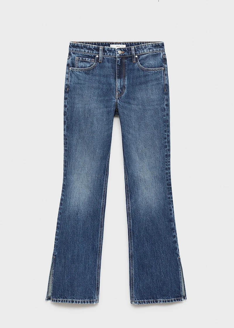 Straight-leg jeans with openings