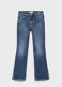 Straight-leg jeans with openings