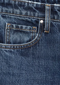 Straight-leg jeans with openings
