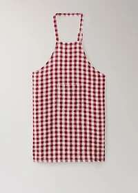 Children's check linen apron