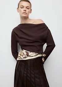 Blouse with asymmetrical neckline