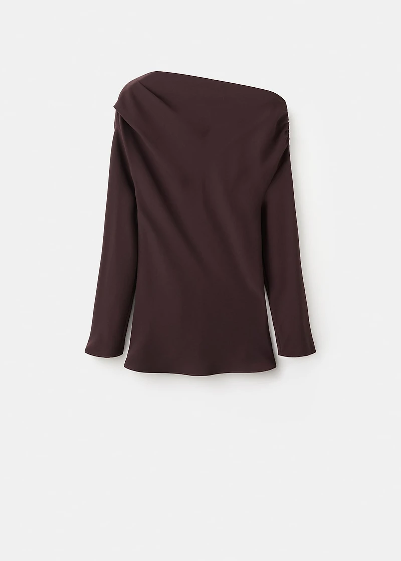 Blouse with asymmetrical neckline