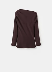 Blouse with asymmetrical neckline