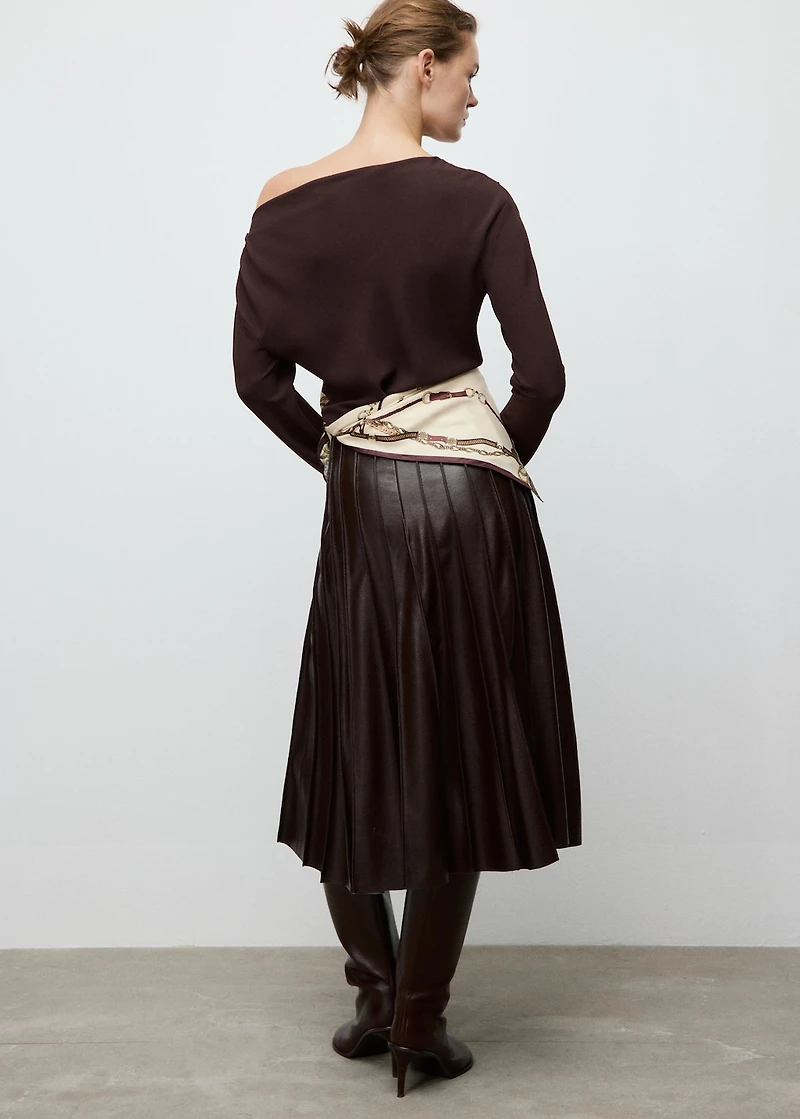 Blouse with asymmetrical neckline