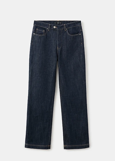 Straight-leg jeans with placket