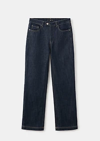 Straight-leg jeans with placket
