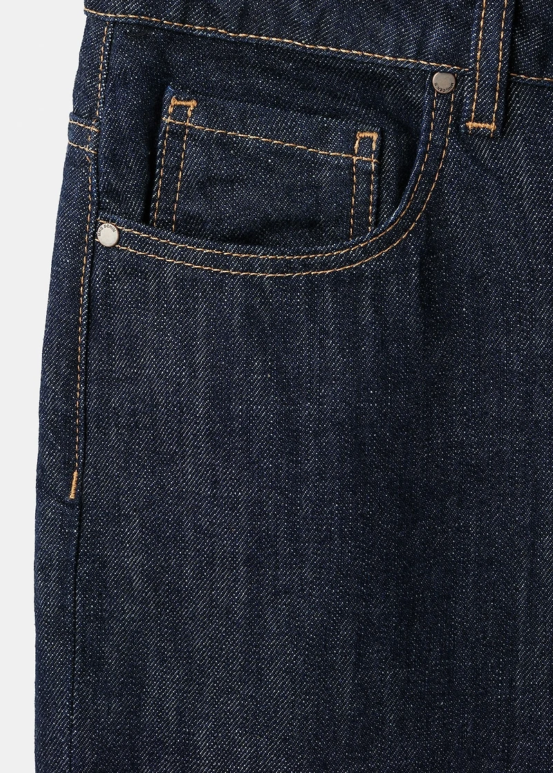 Straight-leg jeans with placket