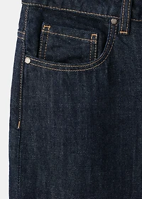 Straight-leg jeans with placket