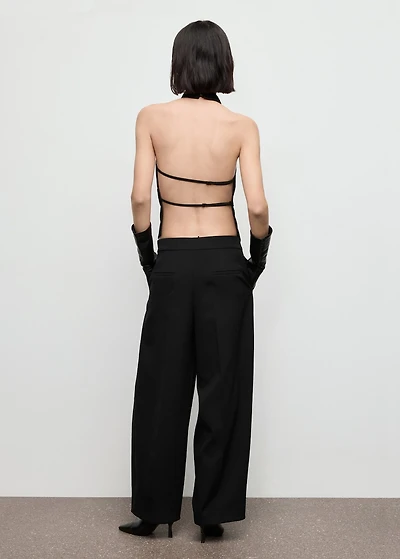 Halter top with open back