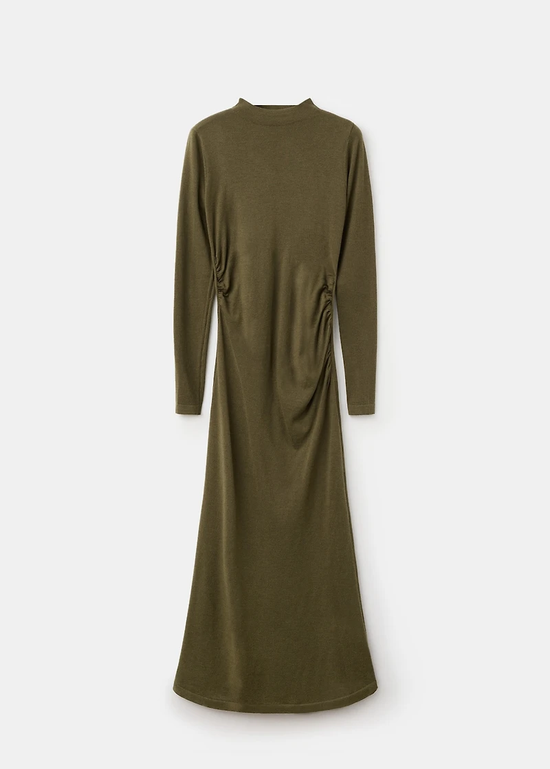 Perkins-neck knitted dress