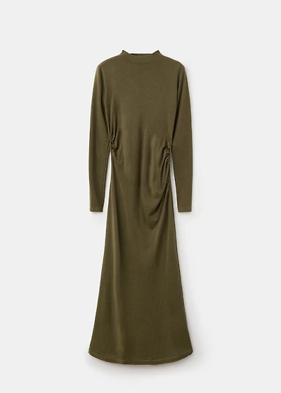 Perkins-neck knitted dress