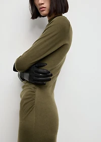 Perkins-neck knitted dress