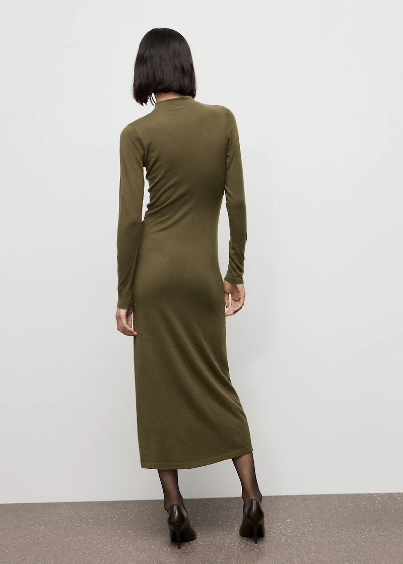 Perkins-neck knitted dress