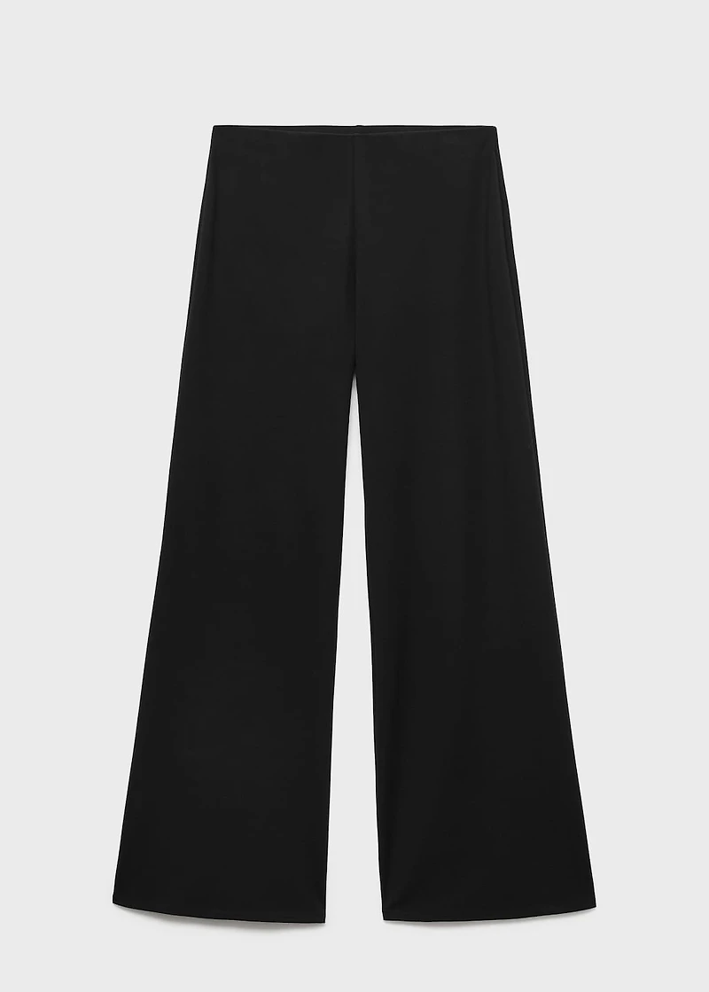 Straight-fit pants with elastic waist