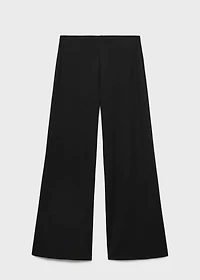Straight-fit pants with elastic waist