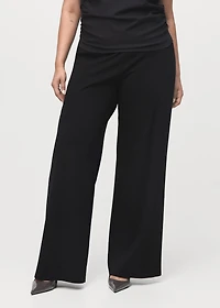 Straight-fit pants with elastic waist