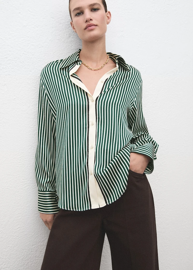 Combined striped shirt