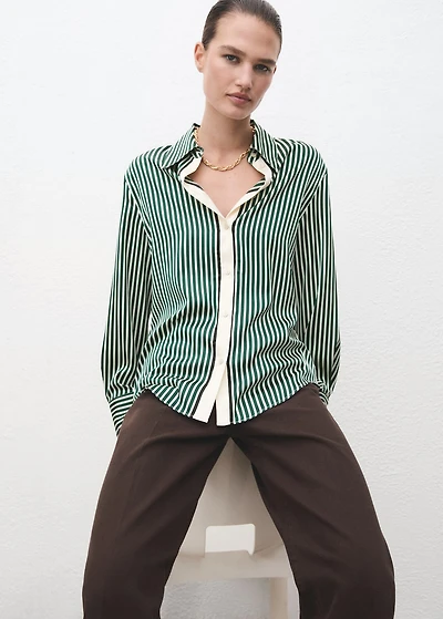 Combined striped shirt