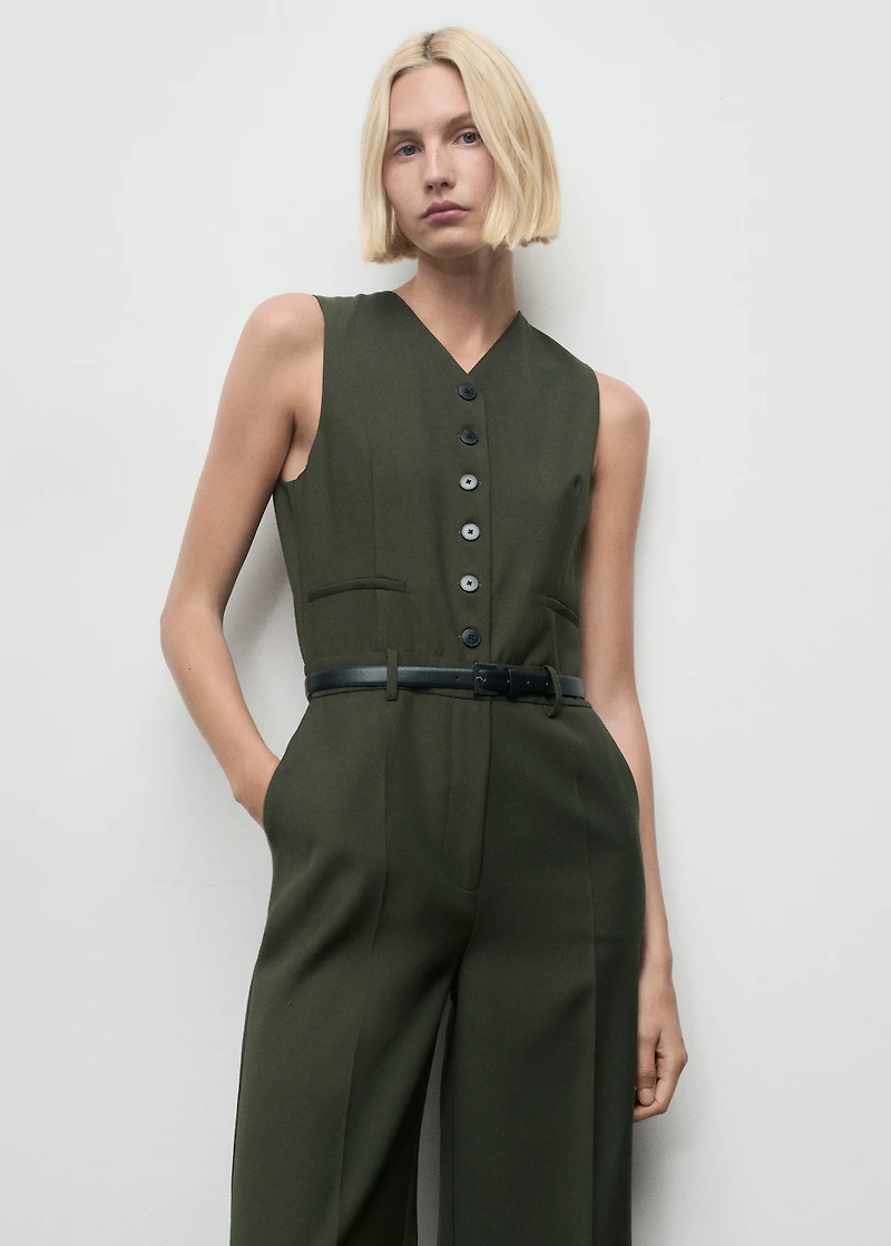 Suit-style jumpsuit with suit